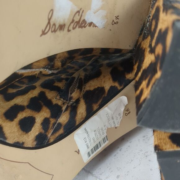 Sam Edelman Cambell Cheetah Leopard Print Calf Fur Ankle Boots US 8.5M EUC - Picture 10 of 13